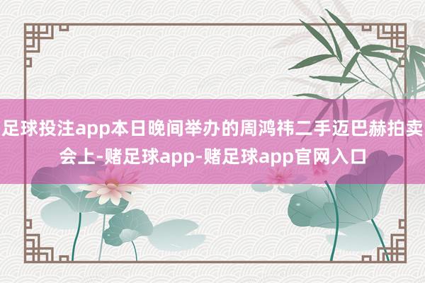 足球投注app本日晚间举办的周鸿祎二手迈巴赫拍卖会上-赌足球app-赌足球app官网入口