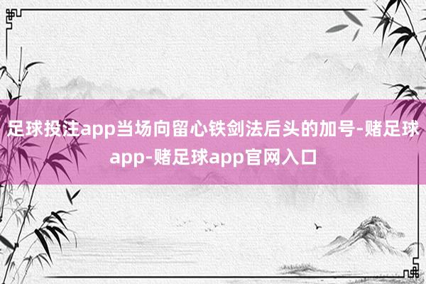 足球投注app当场向留心铁剑法后头的加号-赌足球app-赌足球app官网入口