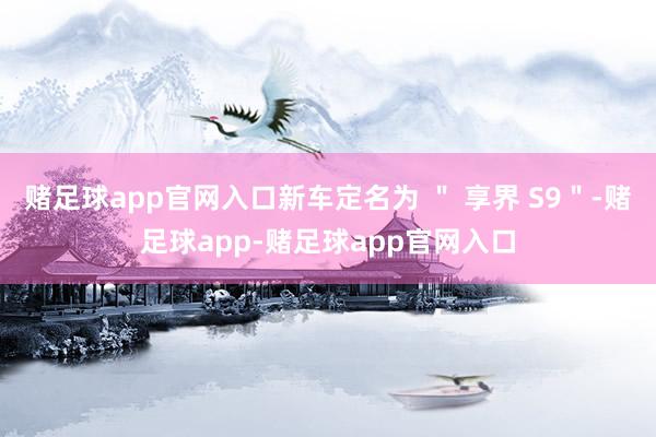 赌足球app官网入口新车定名为 ＂ 享界 S9＂-赌足球app-赌足球app官网入口