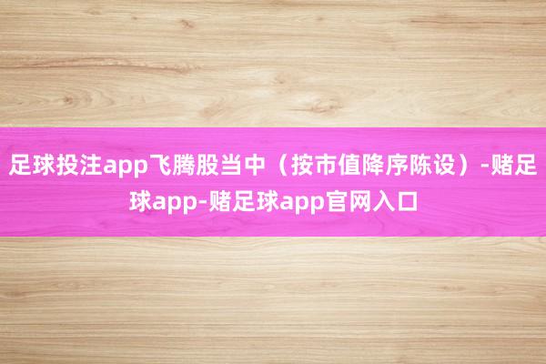 足球投注app　　飞腾股当中（按市值降序陈设）-赌足球app-赌足球app官网入口