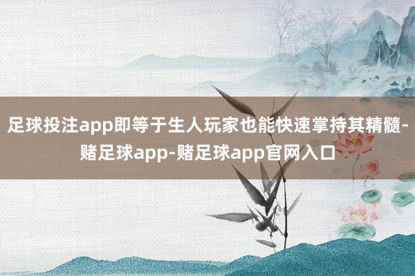 足球投注app即等于生人玩家也能快速掌持其精髓-赌足球app-赌足球app官网入口