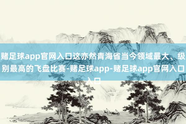 赌足球app官网入口这亦然青海省当今领域最大、级别最高的飞盘比赛-赌足球app-赌足球app官网入口