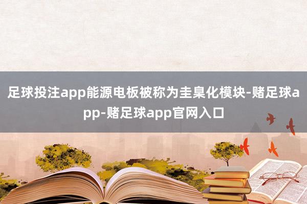 足球投注app能源电板被称为圭臬化模块-赌足球app-赌足球app官网入口