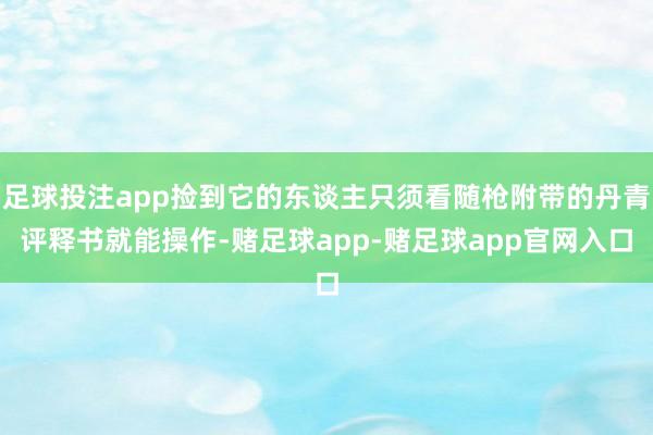 足球投注app捡到它的东谈主只须看随枪附带的丹青评释书就能操作-赌足球app-赌足球app官网入口