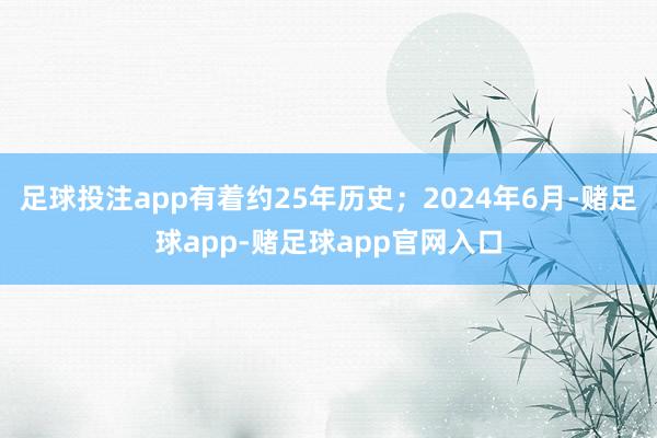 足球投注app有着约25年历史；2024年6月-赌足球app-赌足球app官网入口