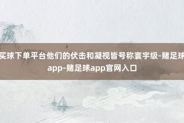 买球下单平台他们的伏击和凝视皆号称寰宇级-赌足球app-赌足球app官网入口