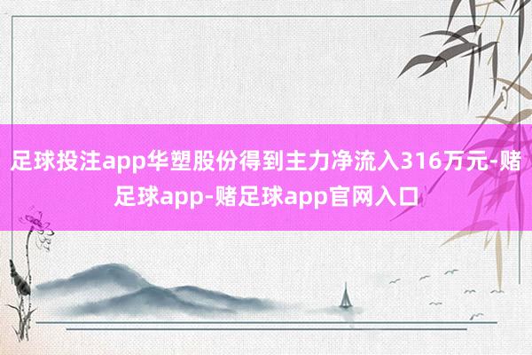 足球投注app华塑股份得到主力净流入316万元-赌足球app-赌足球app官网入口