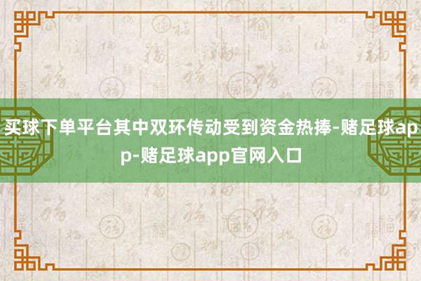 买球下单平台其中双环传动受到资金热捧-赌足球app-赌足球app官网入口