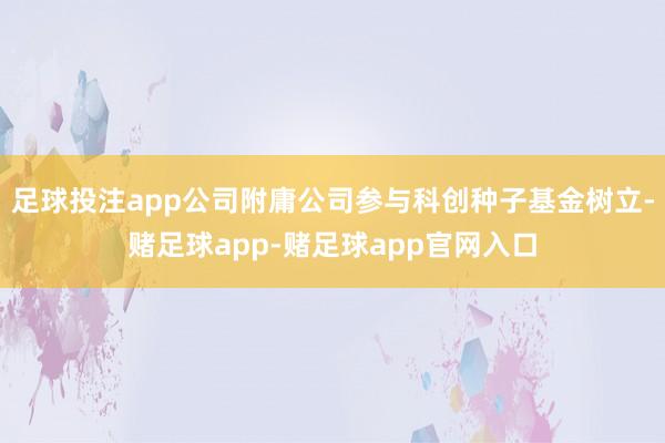 足球投注app公司附庸公司参与科创种子基金树立-赌足球app-赌足球app官网入口