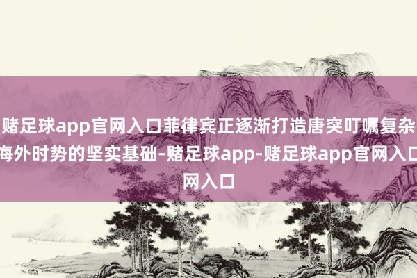 赌足球app官网入口菲律宾正逐渐打造唐突叮嘱复杂海外时势的坚实基础-赌足球app-赌足球app官网入口