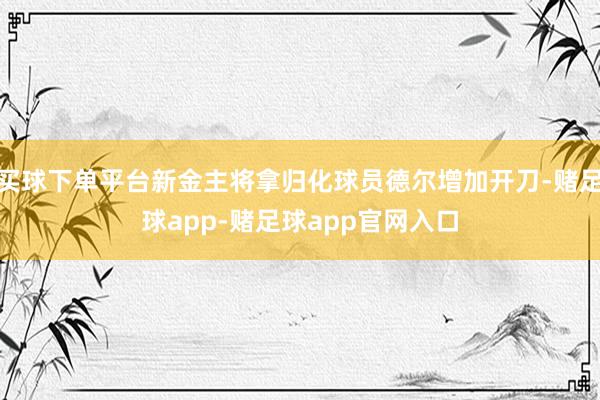 买球下单平台新金主将拿归化球员德尔增加开刀-赌足球app-赌足球app官网入口