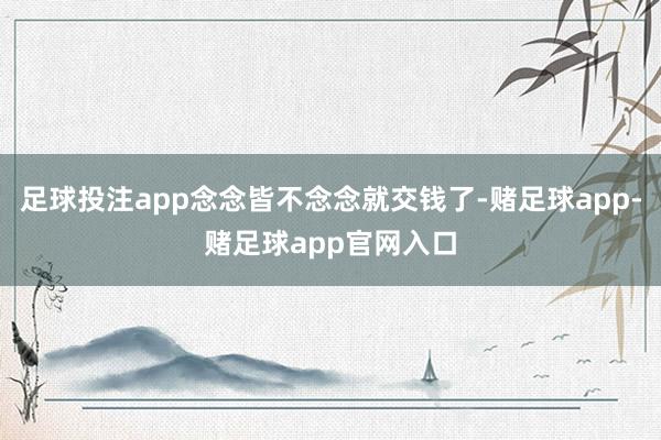 足球投注app念念皆不念念就交钱了-赌足球app-赌足球app官网入口