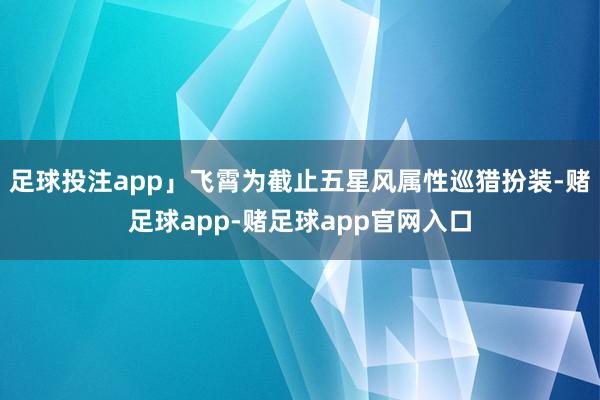 足球投注app」飞霄为截止五星风属性巡猎扮装-赌足球app-赌足球app官网入口