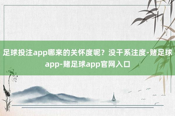 足球投注app哪来的关怀度呢？没干系注度-赌足球app-赌足球app官网入口