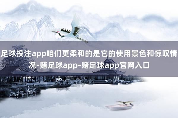 足球投注app咱们更柔和的是它的使用景色和惊叹情况-赌足球app-赌足球app官网入口