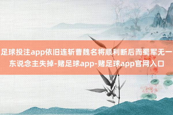 足球投注app依旧连斩曹魏名将顺利断后而蜀军无一东说念主失掉-赌足球app-赌足球app官网入口