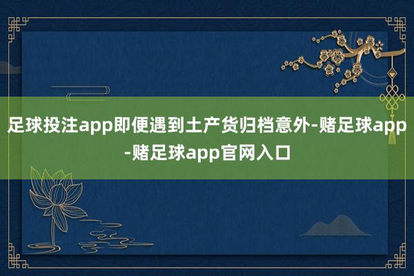 足球投注app即便遇到土产货归档意外-赌足球app-赌足球app官网入口