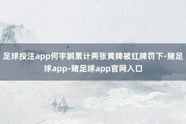 足球投注app何宇鹏累计两张黄牌被红牌罚下-赌足球app-赌足球app官网入口