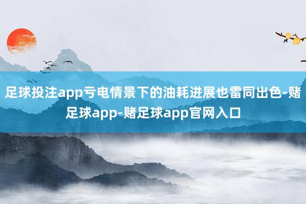 足球投注app亏电情景下的油耗进展也雷同出色-赌足球app-赌足球app官网入口