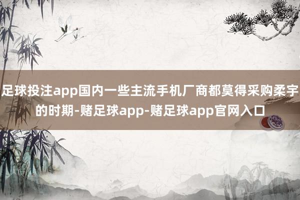 足球投注app国内一些主流手机厂商都莫得采购柔宇的时期-赌足球app-赌足球app官网入口