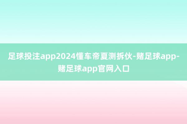 足球投注app2024懂车帝夏测拆伙-赌足球app-赌足球app官网入口