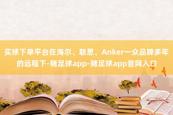 买球下单平台在海尔、联思、Anker一众品牌多年的远程下-赌足球app-赌足球app官网入口