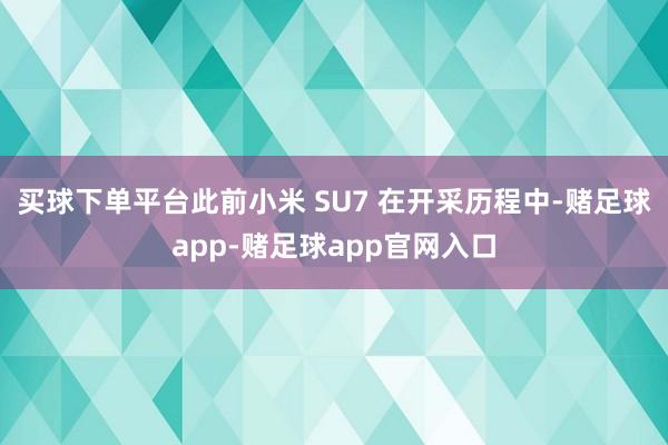 买球下单平台此前小米 SU7 在开采历程中-赌足球app-赌足球app官网入口