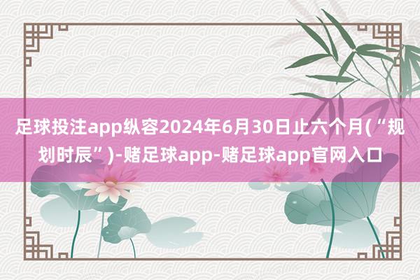 足球投注app纵容2024年6月30日止六个月(“规划时辰”)-赌足球app-赌足球app官网入口