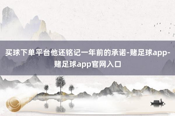 买球下单平台他还铭记一年前的承诺-赌足球app-赌足球app官网入口