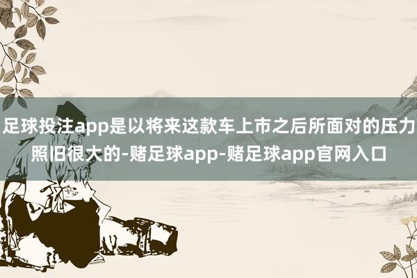 足球投注app是以将来这款车上市之后所面对的压力照旧很大的-赌足球app-赌足球app官网入口