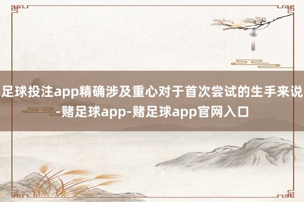 足球投注app精确涉及重心对于首次尝试的生手来说-赌足球app-赌足球app官网入口