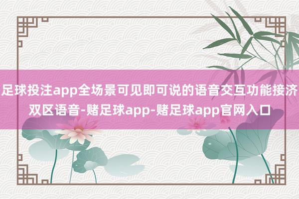 足球投注app全场景可见即可说的语音交互功能接济双区语音-赌足球app-赌足球app官网入口