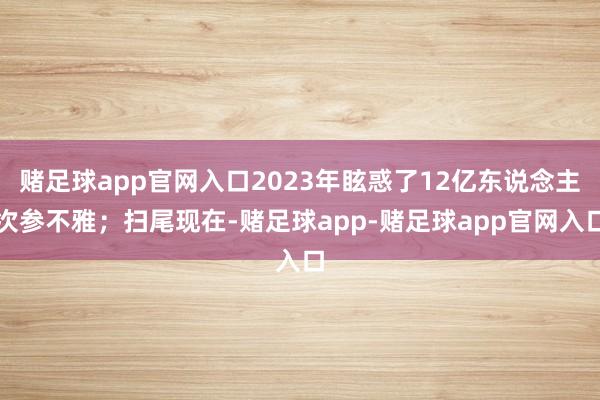 赌足球app官网入口2023年眩惑了12亿东说念主次参不雅；扫尾现在-赌足球app-赌足球app官网入口