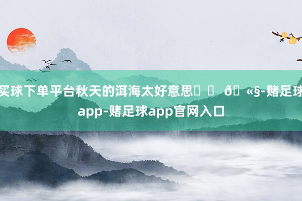 买球下单平台秋天的洱海太好意思⊹꙳ 🫧-赌足球app-赌足球app官网入口