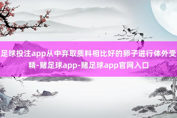 足球投注app从中弃取质料相比好的卵子进行体外受精-赌足球app-赌足球app官网入口