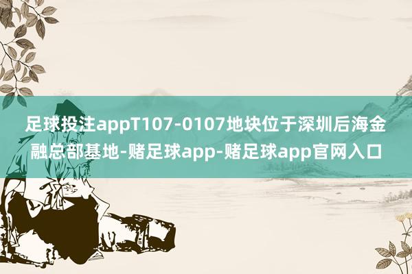 足球投注app　　T107-0107地块位于深圳后海金融总部基地-赌足球app-赌足球app官网入口