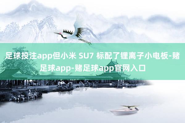 足球投注app但小米 SU7 标配了锂离子小电板-赌足球app-赌足球app官网入口