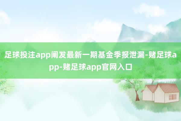 足球投注app阐发最新一期基金季报泄漏-赌足球app-赌足球app官网入口