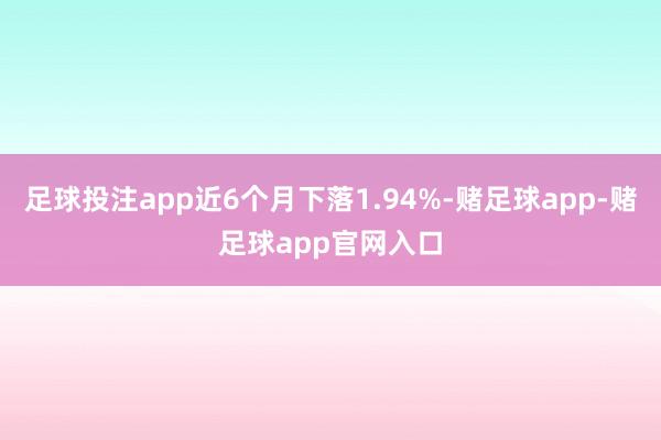 足球投注app近6个月下落1.94%-赌足球app-赌足球app官网入口