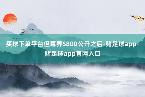 买球下单平台但尊界S800公开之后-赌足球app-赌足球app官网入口