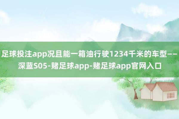 足球投注app况且能一箱油行驶1234千米的车型——深蓝S05-赌足球app-赌足球app官网入口