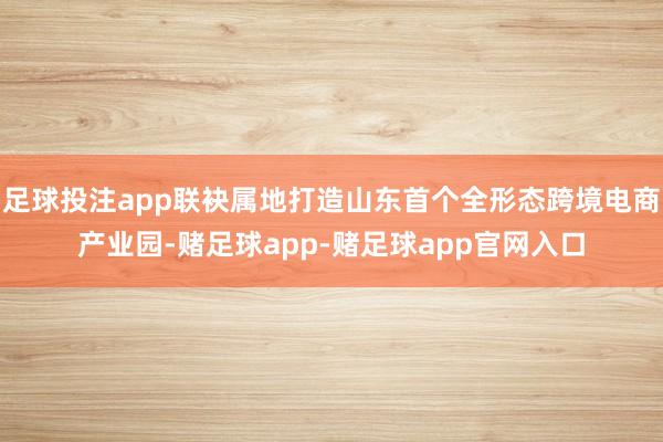 足球投注app联袂属地打造山东首个全形态跨境电商产业园-赌足球app-赌足球app官网入口