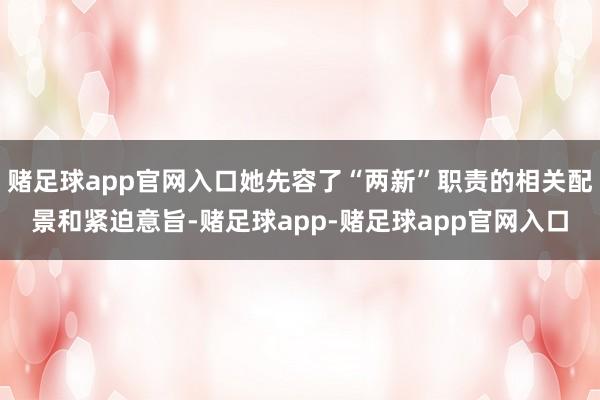 赌足球app官网入口她先容了“两新”职责的相关配景和紧迫意旨-赌足球app-赌足球app官网入口