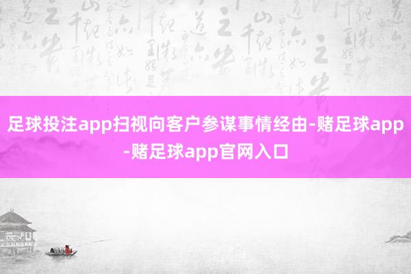 足球投注app扫视向客户参谋事情经由-赌足球app-赌足球app官网入口