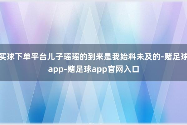 买球下单平台儿子瑶瑶的到来是我始料未及的-赌足球app-赌足球app官网入口