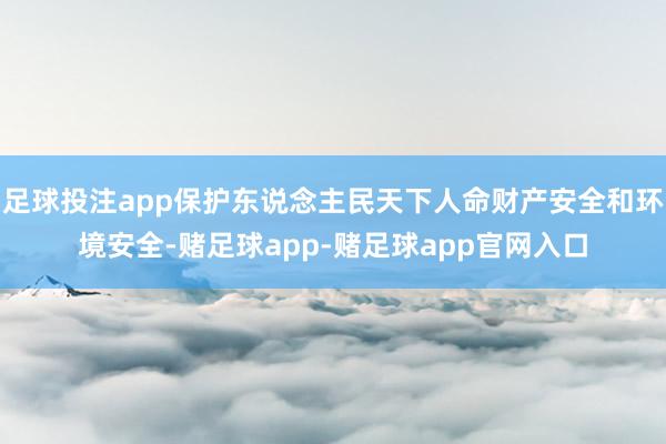 足球投注app保护东说念主民天下人命财产安全和环境安全-赌足球app-赌足球app官网入口