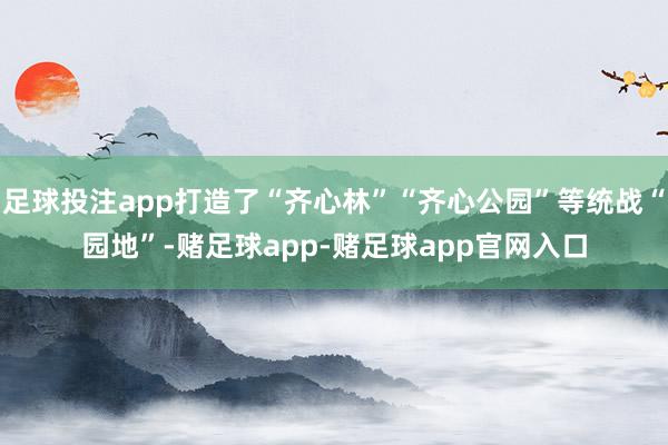 足球投注app打造了“齐心林”“齐心公园”等统战“园地”-赌足球app-赌足球app官网入口