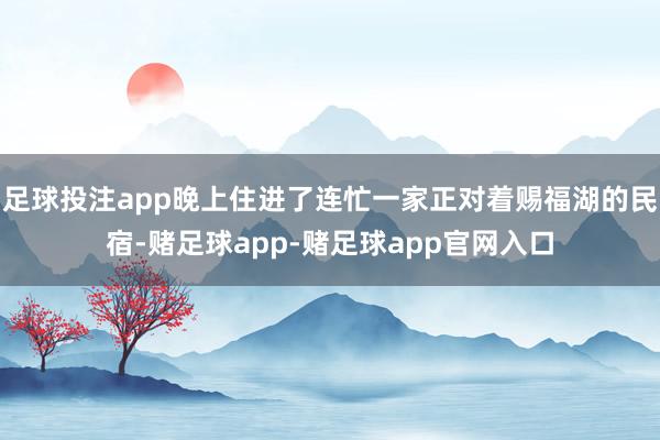 足球投注app晚上住进了连忙一家正对着赐福湖的民宿-赌足球app-赌足球app官网入口