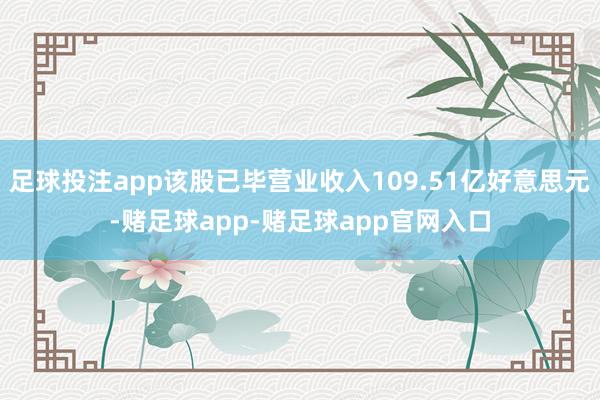 足球投注app该股已毕营业收入109.51亿好意思元-赌足球app-赌足球app官网入口