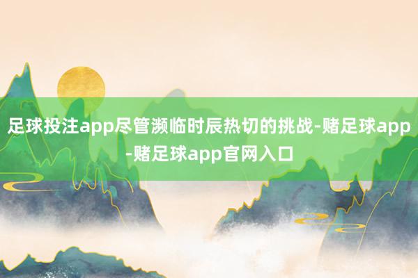 足球投注app尽管濒临时辰热切的挑战-赌足球app-赌足球app官网入口